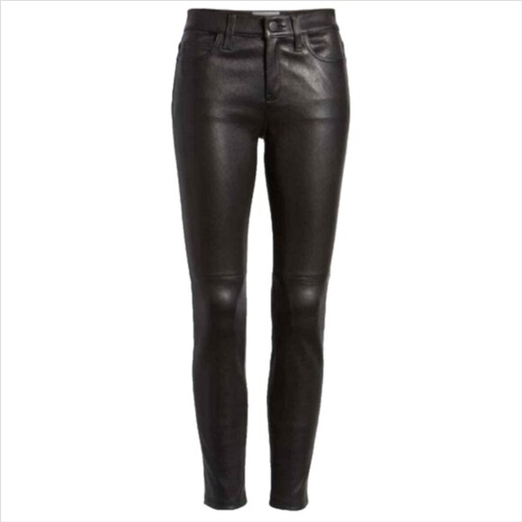 Current/Elliott The Stiletto Black Leather Skinny Pants